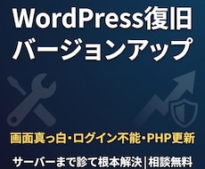 WordPressの復旧・バージョンアップします 画面真っ白・PHP更新の通知、サーバーごと診て解決します