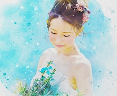 ふんわり優しいෆ˚*大人可愛い水彩画をお作りします デジタルデータ納品♡A4サイズプリントプレゼント*ᴗ ᴗ)⁾