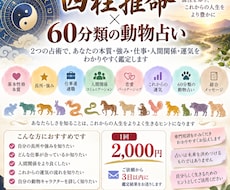 四柱推命×60分類の動物占いで鑑定します あなたの本質・強み・仕事・人間関係・これからの運気が分かる