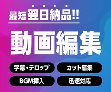 迅速対応！動画編集おこないます イメージ1