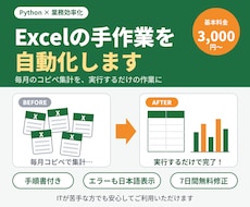 Excelの手作業を自動化するツールを作ります イメージ1