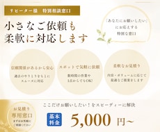 お得意様専用｜オンライン秘書個別カスタマイズします 私をご指名の方へ〜小さなご依頼の特別相談窓口