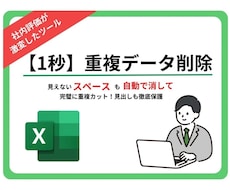 Excelデータから重複を自動で削除します スペース自動トリム機能搭載！プロ仕様のExcelVBAツール