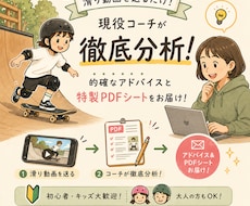 モニター価格！スケボー動画を添削アドバイスします つまずきを解析し、アドバイス・サポート方法を解説します。