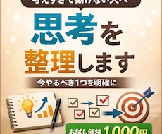 思考の整理で、悩むことを減らすお手伝いをします イメージ1