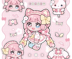 もちもち！シール風／ちびキャラ／ミニキャラ描きます 動画や配信、グッズ映え◎シール紙やネップリにもおすすめ！