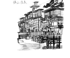 アイコン用、背景画用の白黒風景がイラストを描きます イメージ1