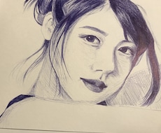 裁判所風も)ボールペンでリアルな似顔絵を描きます イメージ1