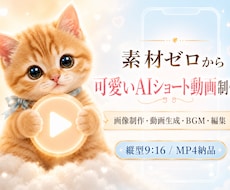 素材ゼロから可愛いAI動画を制作します 企画・写真風画像・動画生成・編集まで一括対応