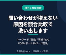 競合比較で御社サイトのSEO課題を診断します AIO対応まで見て問い合わせが増えない原因を診断