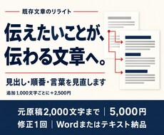 伝わりにくい文章を構成から書き直します イメージ1