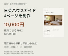 民泊の日英ハウスガイド4ページを作ります イメージ1