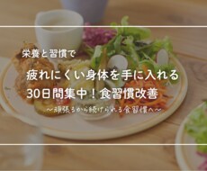 疲れが抜けにくい方へ！食生活改善サポートします イメージ1