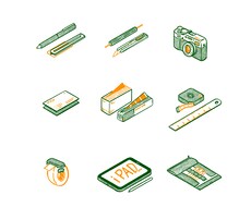 落書き風の文具・小物のイラストをお届けします イメージ1