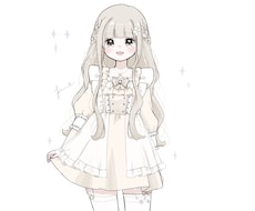 ふわふわフリルワンピース量産イラストお描きします
