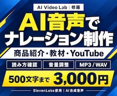 AI音声で動画用ナレーションを制作します イメージ1
