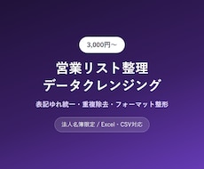 営業リストの整理・重複除去をします イメージ1