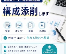 理系レポート・研究発表資料の構成を添削します 伝わりにくい文章や資料を、読み手に伝わる流れへ整理します