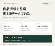商品情報を日本語に整理し不備をチェックします イメージ1