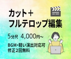 カット＋フルテロップでシンプル編集します イメージ1