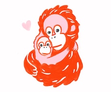 海外絵本のような動物親子のイラスト作成します イメージ1