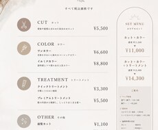 サロンの料金表作成します イメージ1