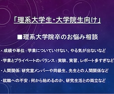 理系向け【理系の悩みや心配】 相談・解決いたします イメージ1