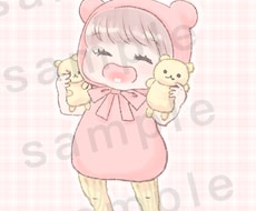 可愛いシンプルなイラスト描きます イメージ1