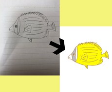 手描きイラストをデータ上に描き起こします イメージ1