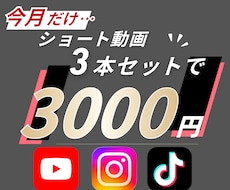 3本3000円！SNS用ショート動画を編集します 【8月末まで】実績制作価格で受付中！
