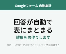 Googleフォーム自動集計の雛形作ります イメージ1