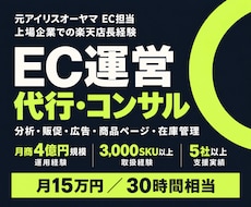 元アイリスEC担当がEC運営代行・コンサルします 上場企業での店長経験｜月商100万〜4億円規模の運用経験
