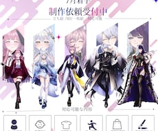 VTuber・IRIAM・TRPG立ち絵制作します 希望であれば表情差分やキャラデザも込みで制作します！