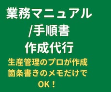 生産管理のプロが業務マニュアル・手順書を作成します 現場のムダを省く！箇条書きのメモからでも作成します
