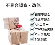 不具合調査・改修対応をします エラー原因が分からない、急に動かなくなった処理を確認したい方