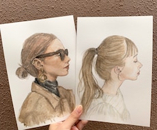 水彩絵具で優しいタッチの似顔絵お描きします イメージ1