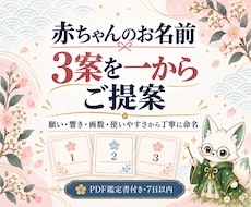 赤ちゃんのお名前を一から3案ご提案します イメージ1