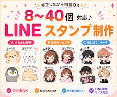 8〜40個♪LINEスタンプ作成します 修正しながら理想のスタンプ制作♪
