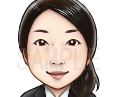優しい印象のデフォルメ似顔絵をお描きします SNSアイコンや名刺、ビジネス用にオススメです♪