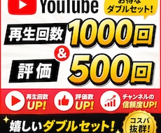 YouTube再生数+評価両方増やします オプションは全て割引！収益化、登録者アップに最適です！