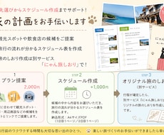 旅行のたたき台づくりをお手伝いします 観光スポットや飲食店を調べてご提案します
