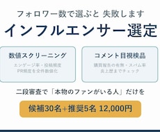 数値と目視でインフルエンサーを選定します イメージ1
