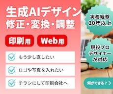 プロがAI生成デザインの修正・調整・仕上げをします 文字やデザイン、カラー調整アレンジなどご相談ください