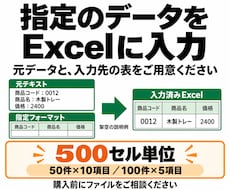 指定のデータをExcelに入力します イメージ1