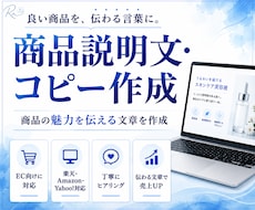 商品の魅力が伝わる説明文を作成します EC向けキャッチコピー・商品説明文に対応