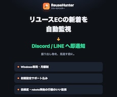 リユースECの新着を自動監視し通知します イメージ1