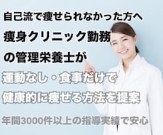 痩身のプロが徹底的にサポートします イメージ1