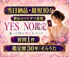 最短10分　質問１つ　YES/NO　一言鑑定します 即日納品　迅速　 秘伝のコトダマ霊視　迷いを解決