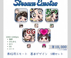 配信初心者さん向けスタンプ描きます 5個セットでお得！便利な基本デザインです！
