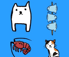 超シンプルでゆる可愛いシュールなイラストを描きます 手描き風の超デフォルメされた動物・人物なんでも愛らしく制作！